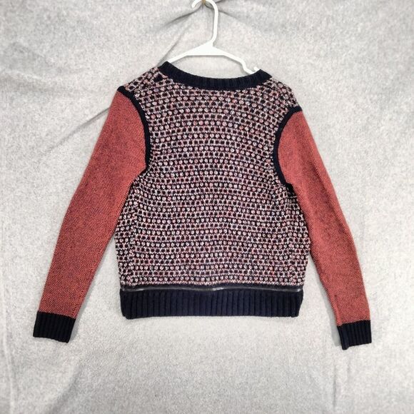 Club Monaco Cardigan Sweater Wmns Sz XS Leather Wool Angora Cashmere Open Front - Picture 9 of 12